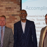 Dr. Stansbie, Dean Grant, and Dr. Hoffman